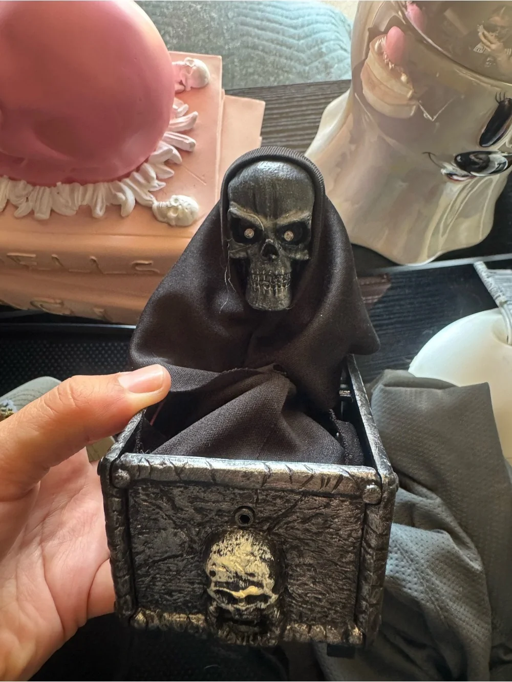 Kids Black Skull Coffin Costume Accessory
